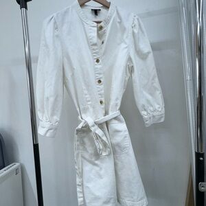white denim dress